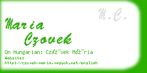 maria czovek business card