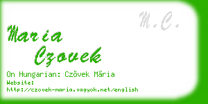 maria czovek business card